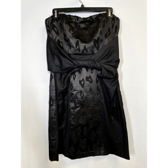 SEE BY CHLOE Strapless Luxe Bustier Wool Jacquard Mini Dress Black 8 $450 - Picture 1 of 11